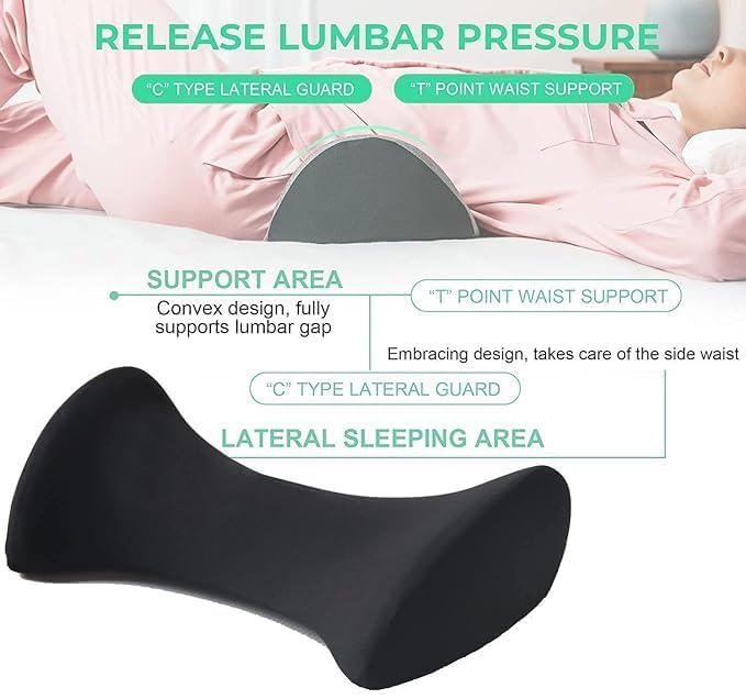 Image of Back Traction Lumbar Stretcher for Upper & Lower Muscle Pain Relief, Lumbar Support, Sciatica Nerve, Spinal Stenosis, Posture Correction (18 x 11 x 5 (3.1)