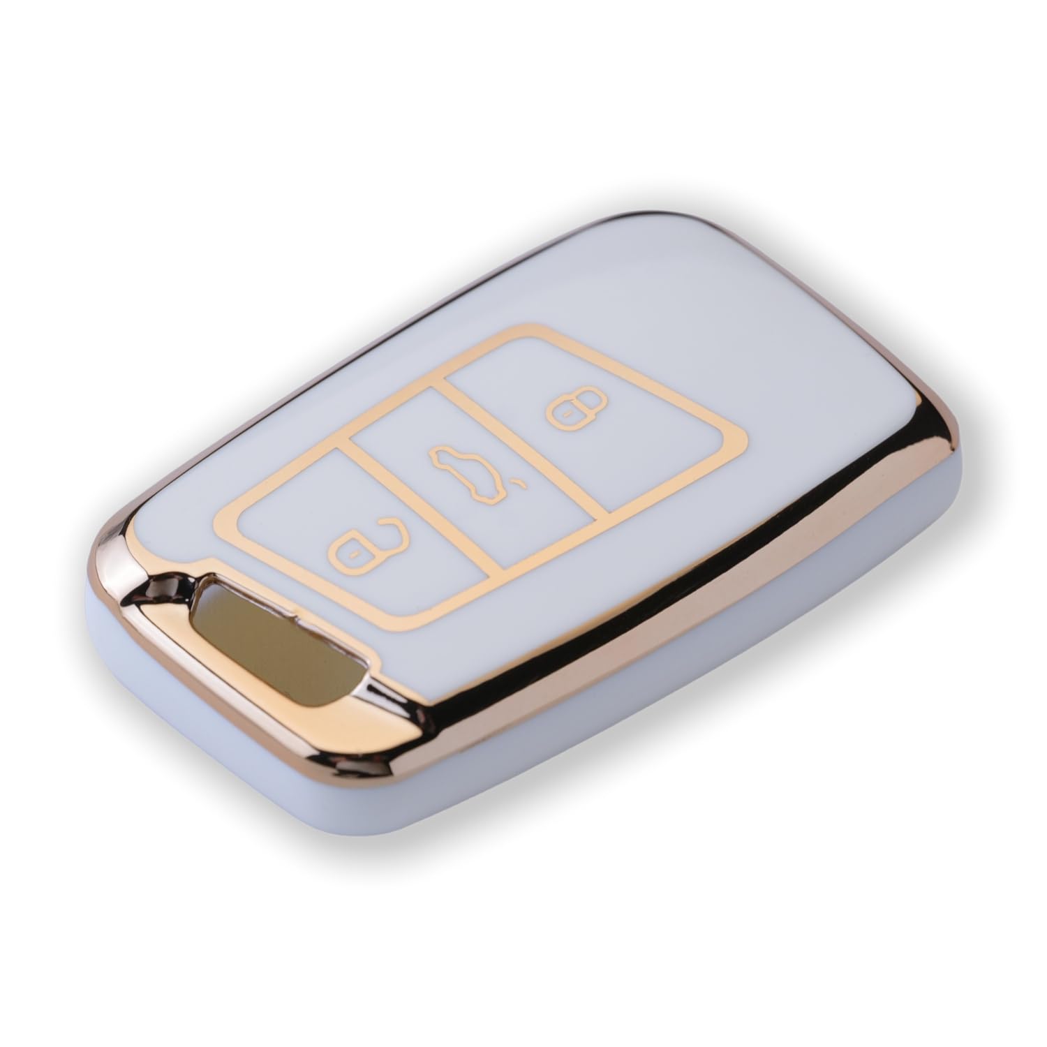 RUXYAXFOL TPU copertura chiave auto per VW Golf 7 Passat B8 Seat Leon Ibiza Toucan T-Cross Polo CC Skoda Superb Kodiaq Custodia chiave auto, 2 pezzi, platino