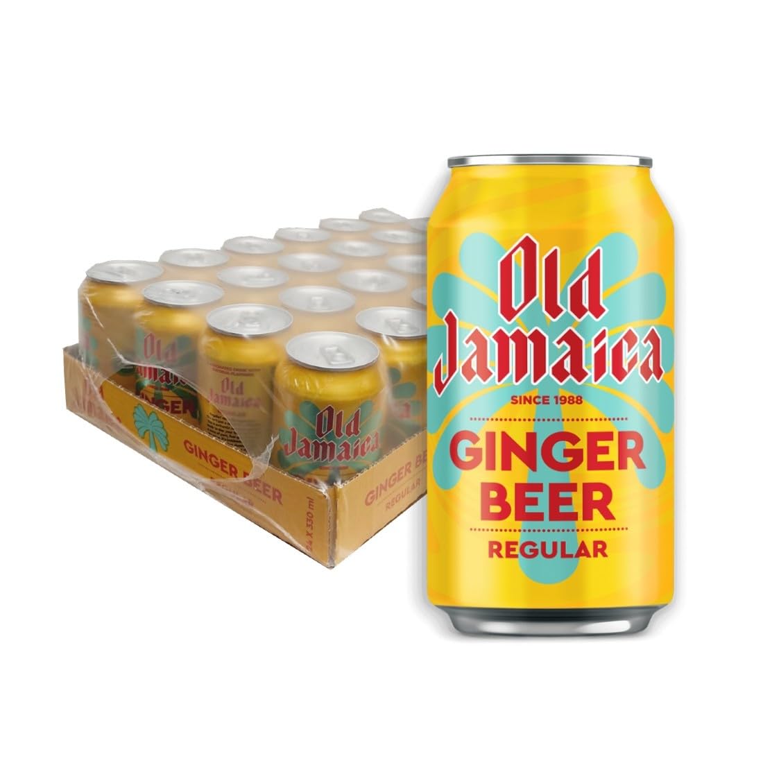 Old-Jamica Ginger Beer Soft Drinks 330 ml Made with Authentic and Natural Root Ginger Original and Best Refreshing and Crisp Tasty Classic (Pack of 24)