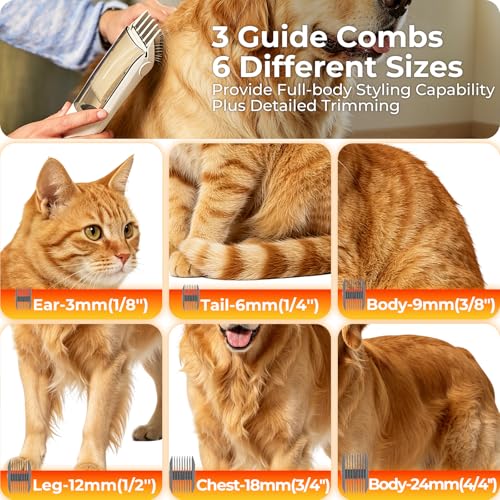 Image of FIXR Dog Grooming Vacuum Kit with Clippers, 12000Pa Strong Suction, 2L Large Dust Cup, Low Noise <50dB, 5-in-1 Pet Hair Trimmer for Dogs Cats Shedding & Home Grooming
