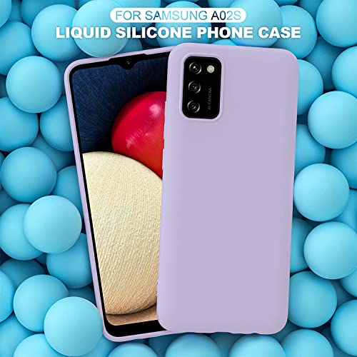 Image of DIZORO Liquid Silicone Gel Rubber Full Body Drop Protection Back Cover Compatible for Samsung Galaxy A02S / M02S / F02S (Purple)