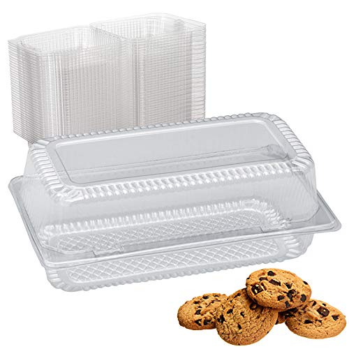 Caja desechable de plástico de 100 pcs, con Tapas, Pasteles de Almacenamiento de Alimentos, recipientes para Llevar Pasteles de Muffin