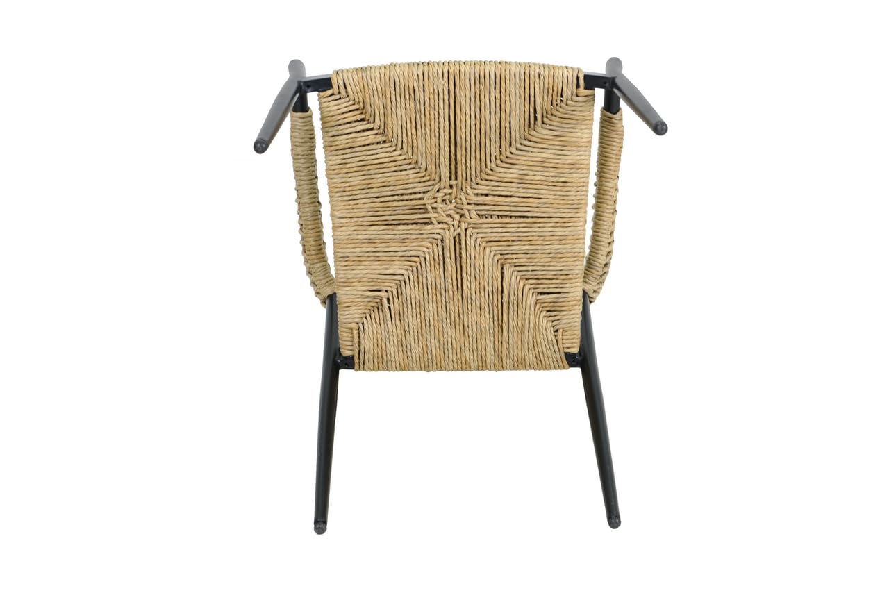 METRO Professional Fauteuil de terrasse Lario, Rotin PE/Aluminium, 57 x 64 x 79 cm, Résistant aux intempéries, avec Accoudoirs, Beige/Noir