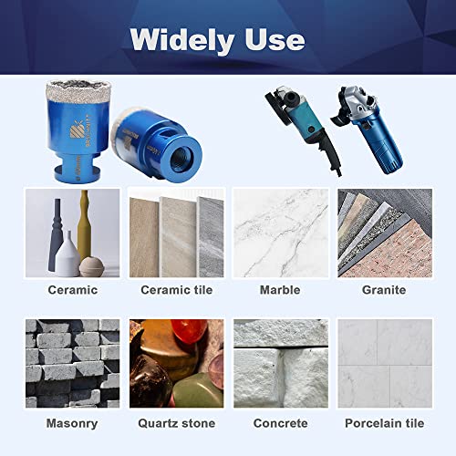 Diamond Drill Bit 40mm,BRSCHNITT 1pc M14 Vacuum Brazed Diamond Tip Drill Bit for Tile Porcelain Stoneware Ceramic Marble Granite Drilling,Suitable For Angle Grinders - Image 4