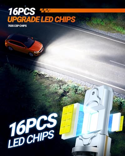 Image of SEALIGHT H11 H16 H8 LED Fog Light Bulb,40000 Lumens 1000% Super Bright H11 LED Fog Lights, 1:1 Design for Car Powersports ATV /UTV, Play-N-Play,pack of 2