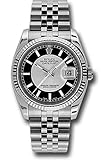 Rolex Oyster Perpetual Datejust 36mm Stainless Steel Case, 18K White Gold Fluted Bezel, Silver and...