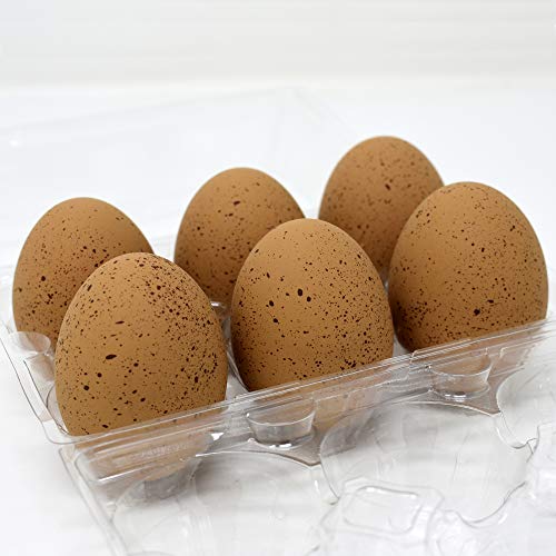 Cackle Hatchery Ceramic Nest Eggs (6 Dark Brown Speckled) - Thumbnail 3