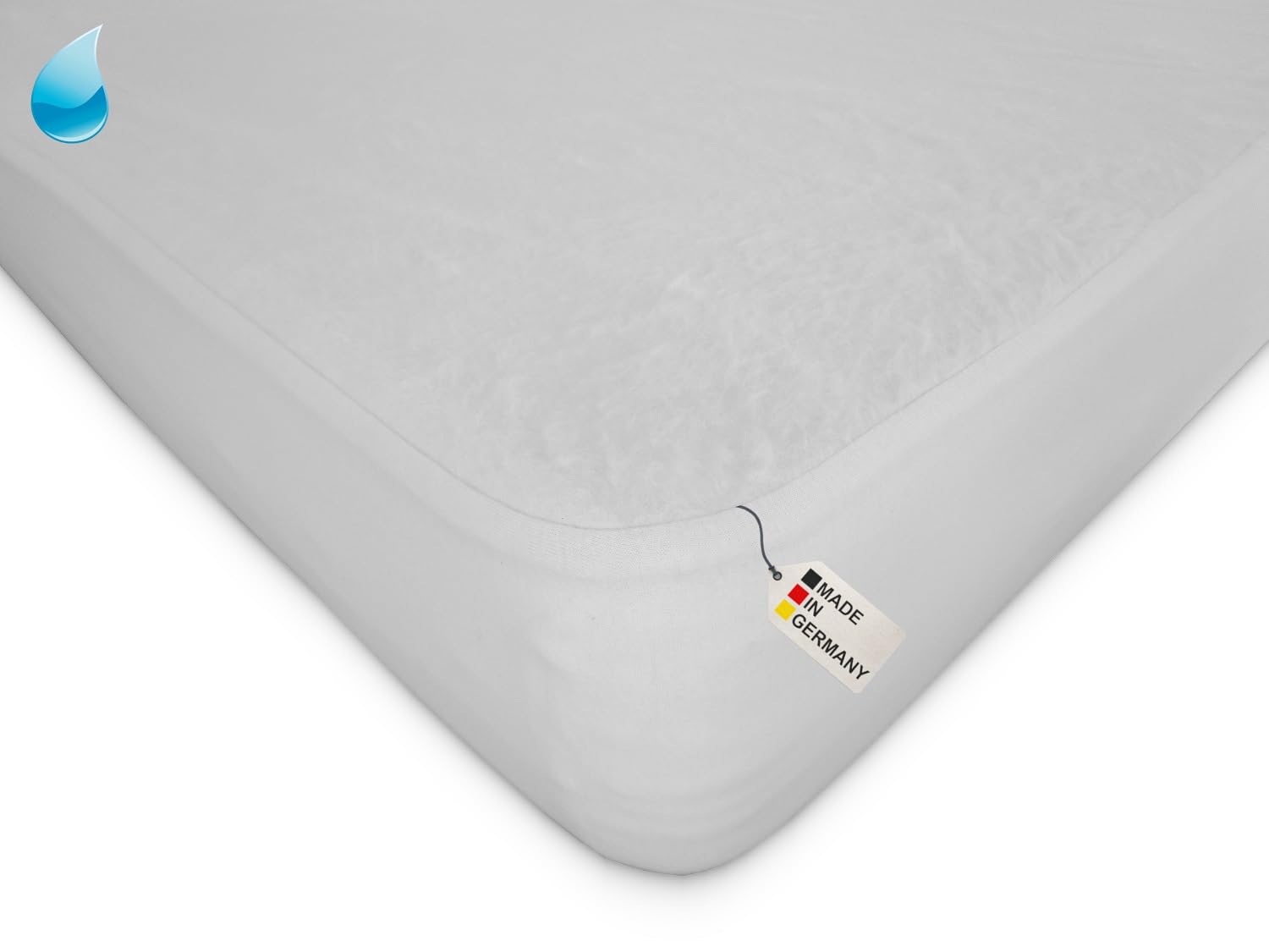 Dukal | wasserdichte Molton-Auflage für Topper 100 x 220 cm | mit Spannumrandung | Ober-/Unterseite aus Kalmuck-Molton (100% Baumwolle) | Innenschicht wasserundurchlässig | Made in Germany