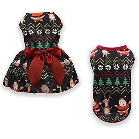 Weihnachts-Hundekleid mit Schleife + leichte Katzenweste Cover