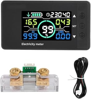 12V Battery Monitor, 7.5V-100V Range, 0-100A Bidirectional Detection with LCD Display for RV, E-Bike, Car Real-Time Voltage & Current Tracking