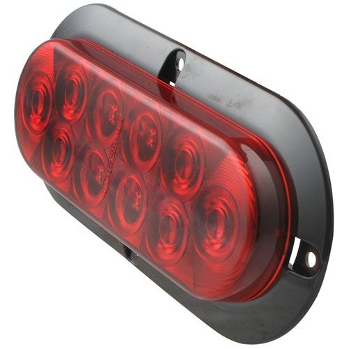 Sealed Waterproof 10 LED Surface/Flange Mount Trailer Lights, Red, Red with Clear Lens, Amber and White with Clear Lens! (Red lens with Red LED's S/T/T)