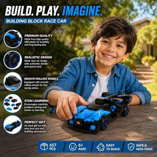Image of Premium Building Blocks Set for Kids Age 6+ | 300+ Pieces DIY Construction Toy | STEM Educational Learning Toy | Develops Problem Solving & Fine Motor Skills | Screen (Phantom)