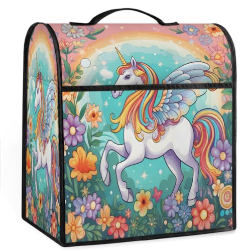 Coffee Maker Cover Cute Flower Unicorn Kitchen Appliance Covers Small Appliance Covers Blender Cover Juicer Cover Dust Covers for Kitchen Appliances with Top Handle and Pockets,Washable,C561