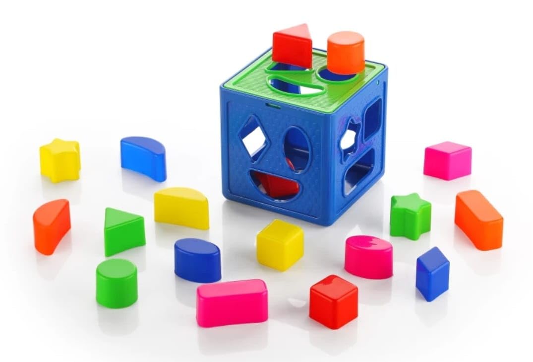 Shape Sorting Cube with 18 Shape and Different Color - Kids Activity Toys - Learning and Educational Toys with Multicolour - (Bis Approved),