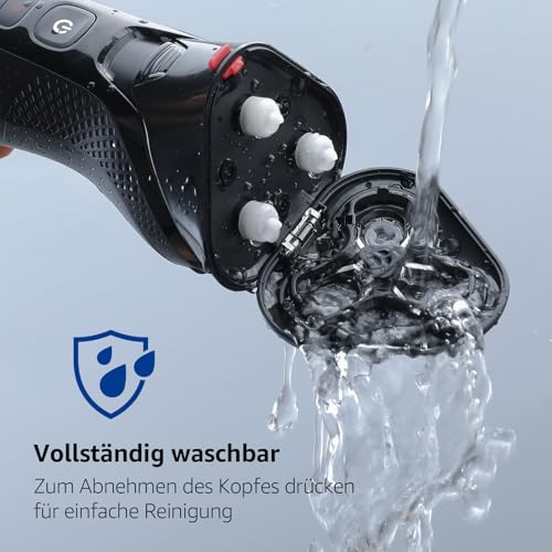 Wiederaufladbarer Elektrorasierer für Herren: 3-in-1-Rasierer mit IPX7-Wasserschutz, One-Touch-Beschleunigung, HD-Display… – Ansicht 5