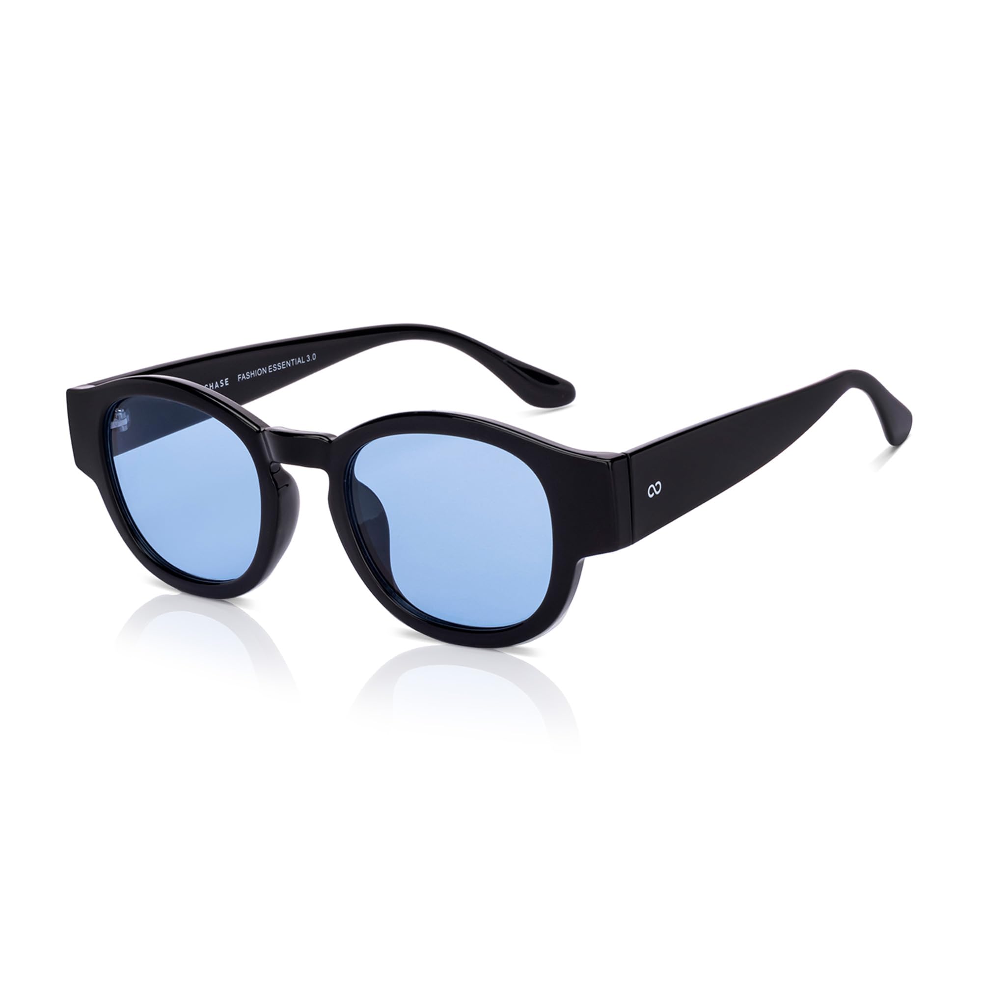 vincent chase eyewear Vincent Chase By Lenskart | Black Blue Solid Full Rim Round | Branded and Stylish Sunglasses | 100% UV Protected | Men & Women | Large | VC S17534-picture-19