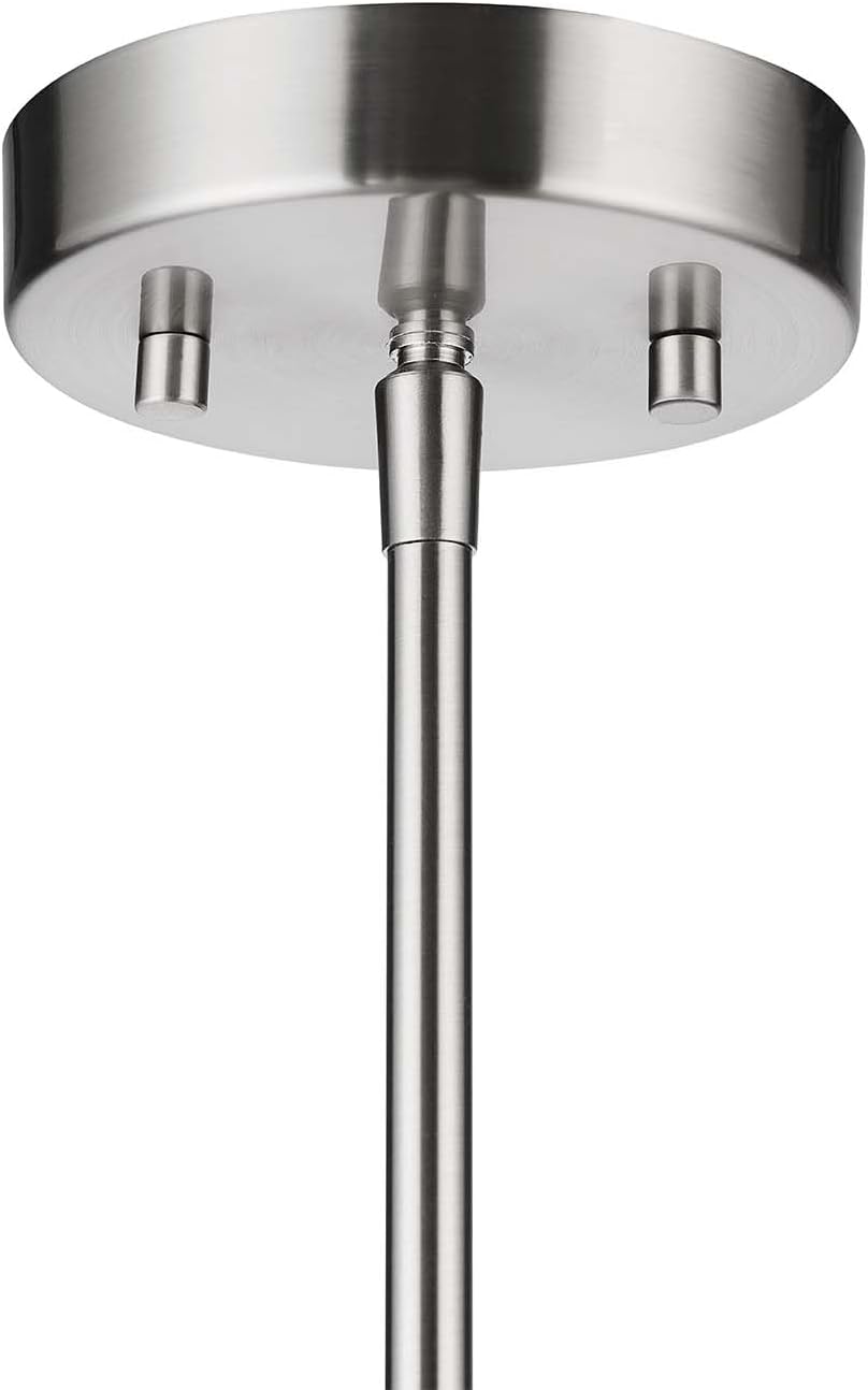 Globe Electric Bellevue Single Light 5.9" Wide Pendant Light, Brushed Nickel, Clear Glass Shade
