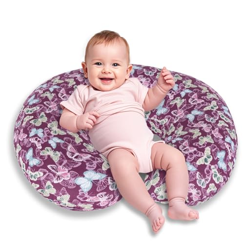 Image of x-vesolje Nursing Pillow, Breastfeeding Pillow with Removable Cover, Ergonomic Breast Feeding Pillow, Baby Feeding Support Pillow for Mom Easier Breastfeeding- Original Size /Butterfly