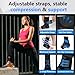 DRNAIETY 1 Pair Copper Ankle Brace for Men & Women - Adjustable Ankle Compression Sleeve, Compression Support for Plantar Fasciitis, Achilles Tendonitis, Foot Pain, Swelling - Everyday Use(Black,L)