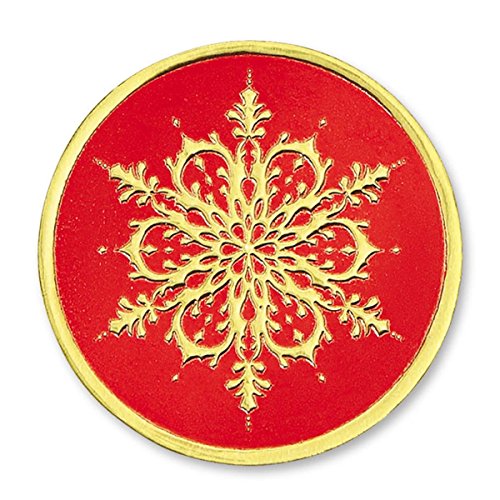 PaperDirect Blue and White Snowflake Embossed Foil Seals, 48 Count (Gold/Red)