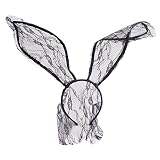 Song Qing Rabbit Ear Lace Veil Mask Headband Halloween Party Cosplay Headwrap