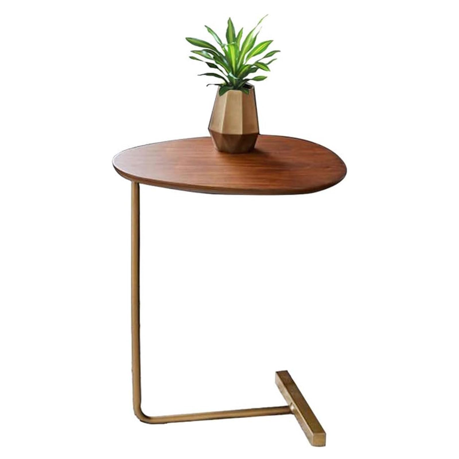 C Shaped Oval Side Table Creative Corner Small Coffee Table Home Multi-Function Minimalist Wood End Table