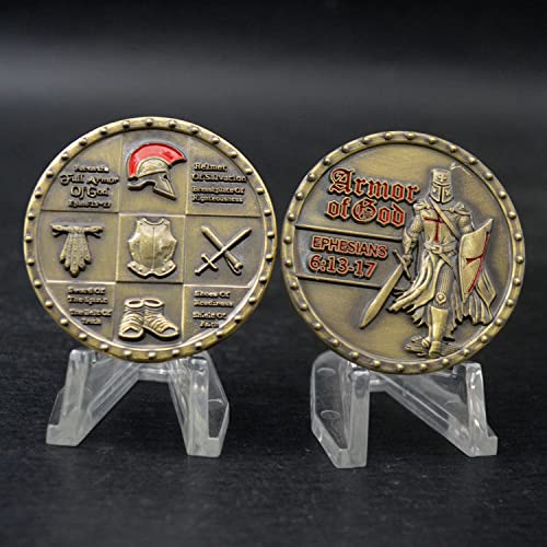 Moneda conmemorativa Armor of God WOERDA 1.57 pulg miniatura 4