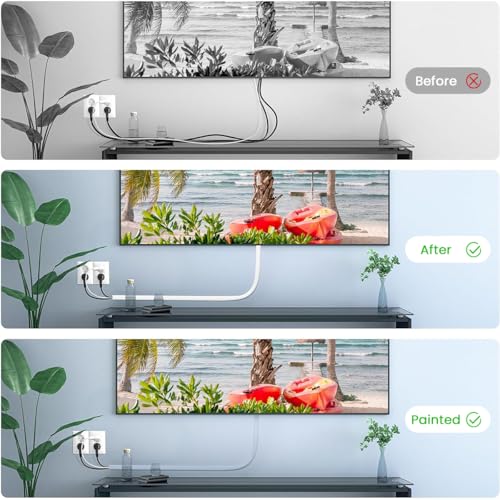 Image of Serplex Floor Cord Hide, 6.6ft PVC Self-Adhesive Wire Cover, Flexible & Cuttable Cable Hider for Home & Office, Soft Wall Wire Covers for Floor Cable Management Protector Prevent Trips Cord Cavity