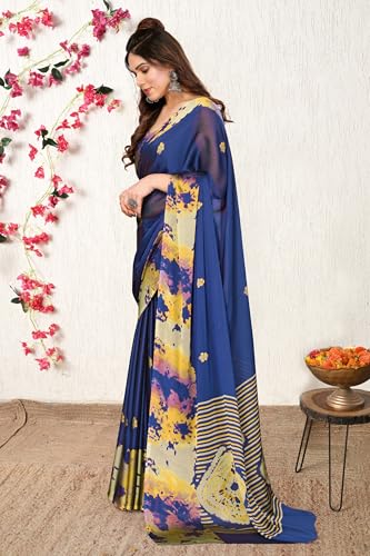Image of MIRCHI FASHION Saree for Woman Chiffon Tie Dye Printed | Lightweight Daily Wear Women's Sari with Unstitched Blouse Piece (Available in 10 Colors)