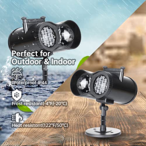 Halloween Christmas Projector Lights Outdoor 2-In-1 Waterproof Ocean Wave Projector Lights 26 Hd Effects 3D Pattern & Ocean Wave With Rf Remote Control For Xmas Thanksgiving Holiday Party Garden Decor #TOP5