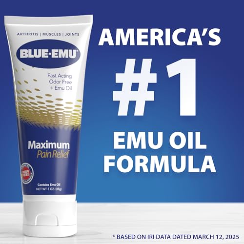 BLUE-EMU Maximum Pain Relief Cream for Arthritis, Muscle, & Joint Aches, 3 Oz, 2 Pack - Image 3