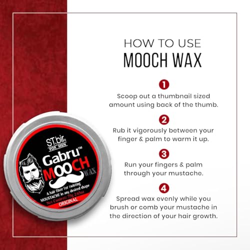 Image of Mooch Moustache Wax for Men - Strong Hold & Long Lasting Styling Wax | Natural Look | Original Scent | 75g Pack of 3