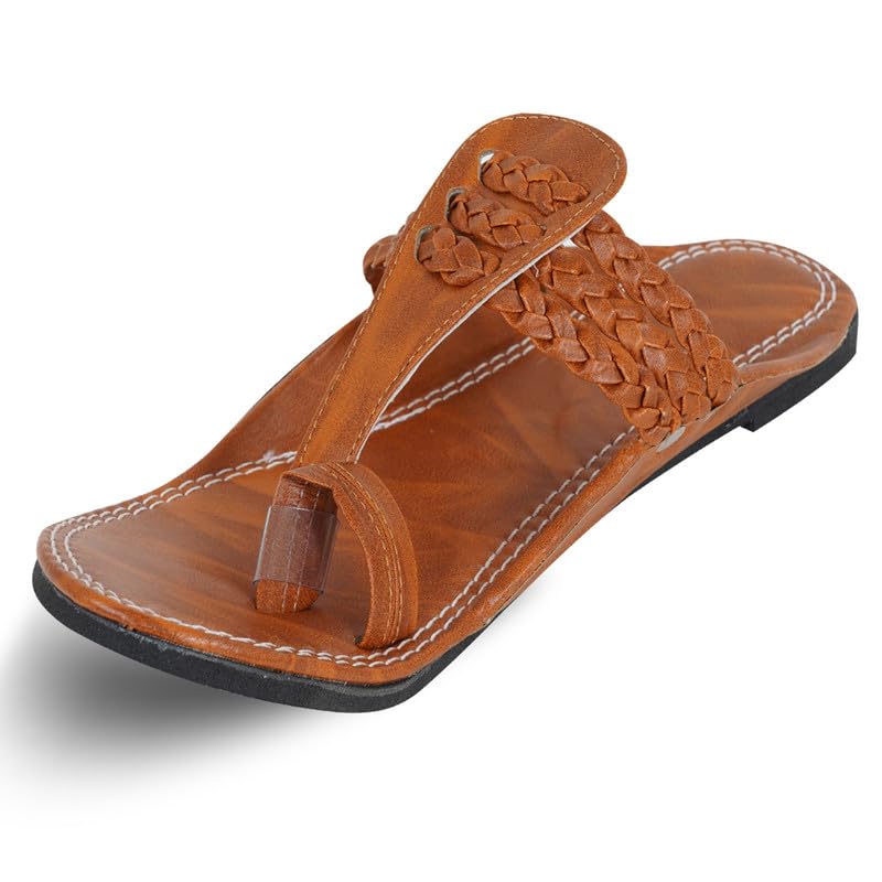 Image of DFR Ethnic Sandals For Boys Men, Comfortable Rajasthani Slippers