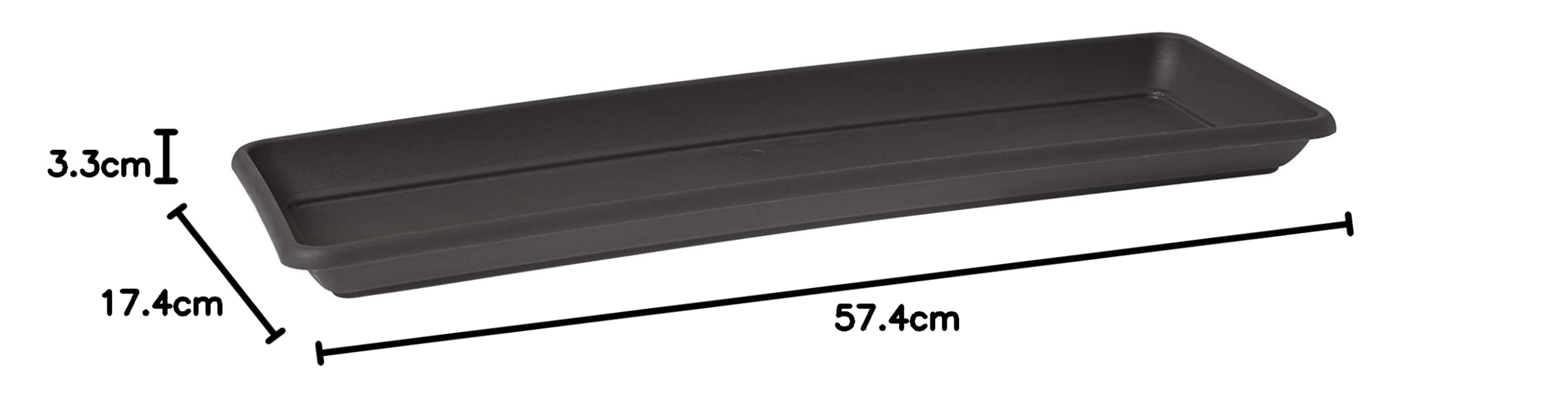 VENEZIA RECTANGULAR SAUCER 60CM ANTHRACITE