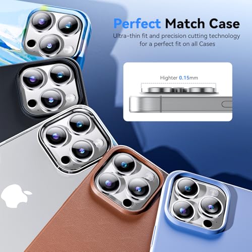 Image of Supershieldz CAM-Guard 3D Camera Lens Protector Ring for iPhone 17 Pro Max | 17 Pro, Keep Original Design and Color, 9H Hardness, Easy Installation - White Titanium