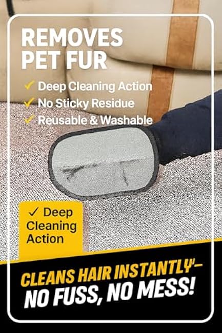 Electrostatic Pet Hair Removal Glove and Grooming Gloves | Ultimate Pet Hair Remover for Cats and Dogs | Perfect for Grooming | Furniture Cleaning-FNkPRZ3c