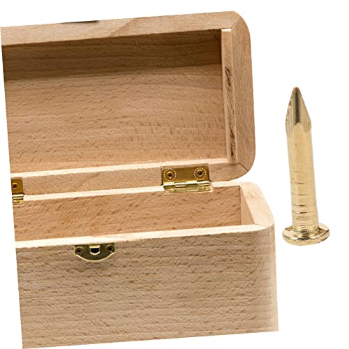 Clavos redondos de latón 200 piezas para bisagras de muebles y cajas de madera miniatura 5