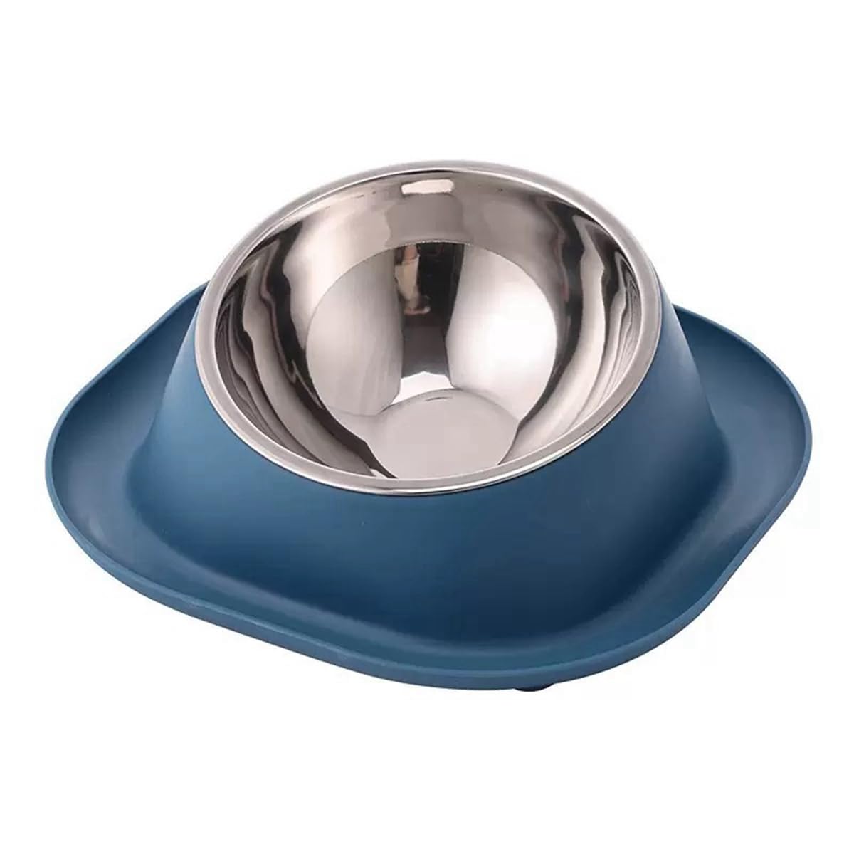 GRPET Stainless Steel Raised Bowl Tilted Feeding Bowl and Feeding Bowls Non-Slip No Spill for Cats Small Dogs Blue โ image 1