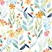 UniGoos akwarela kolorowa botaniczna kwiatowa odklej i klej tapeta retro zdejmowany papier ścienny samoprzylepna półka na papier blat sypialnia dekoracja 40 cm x 30 cm