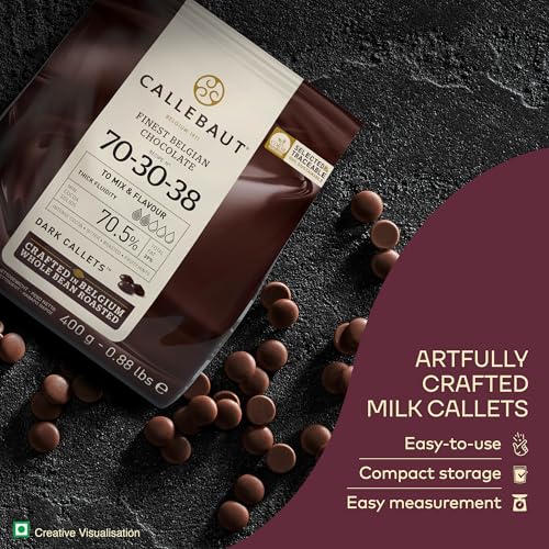Image of Callebaut 70-30-38 Dark Chocolate Callets - 400 g | Belgian Chocolate | 70.5% Cocoa