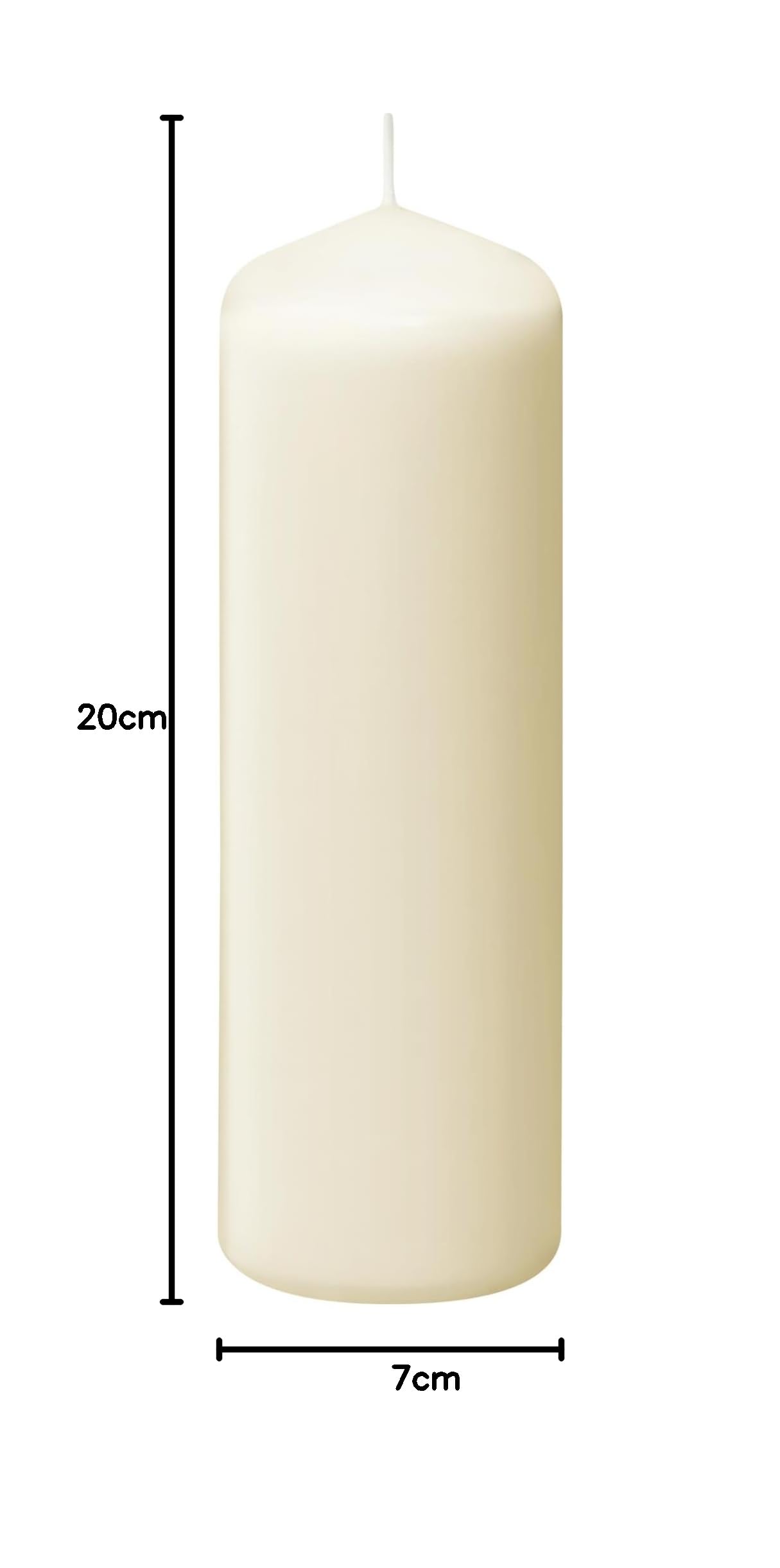 BOLSIUS Profesjonalne świece filarowe w kolorze kości słoniowej 20 cm x 7 cm (6 sztuk)