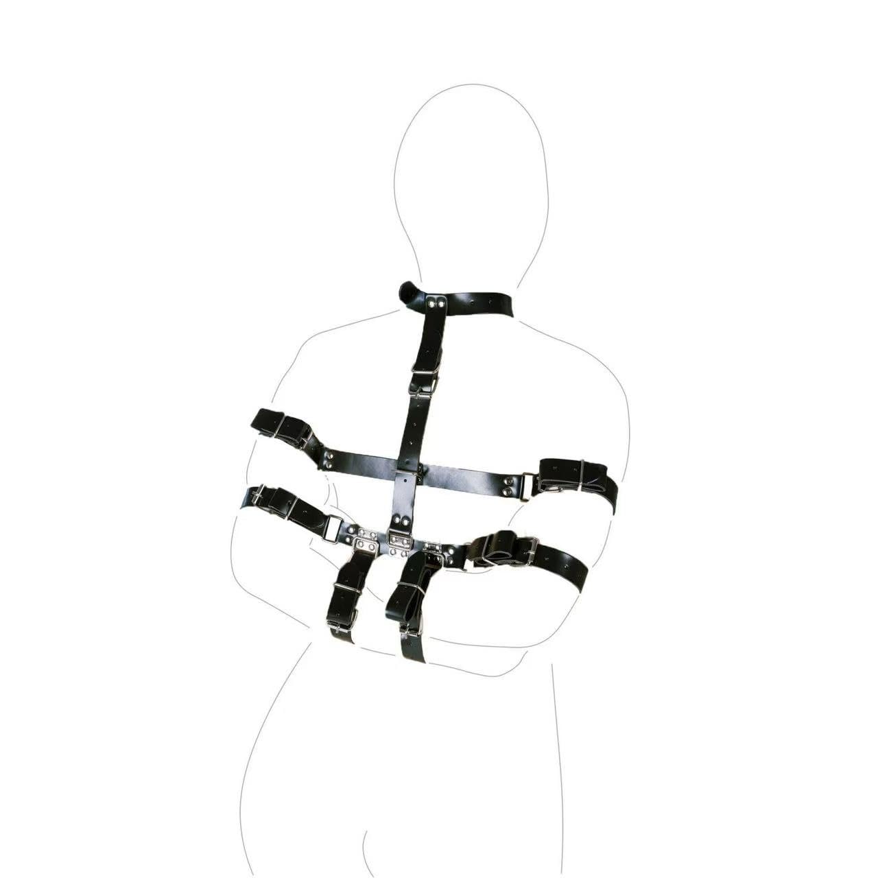 Set Bondage BDSM pour débutants et couples – Kit de fessier en cuir avec menottes, collier, harnais et attaches de lit, accessoires fétiches pour jeux érotiques et rôle-play