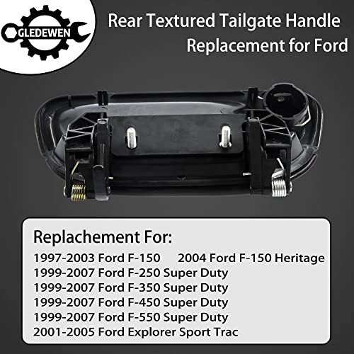 Tailgate Door Handle Exterior, W/ Key Hole, Compatible With 1997-2007 Ford F150 F250 F350 F450 F550 Super Duty, 01-05 Ford Explorer Sport Trac | 7L3Z-9943400-Aa, 80238 Outside Tail Gate Liftgate Latch #TOP1