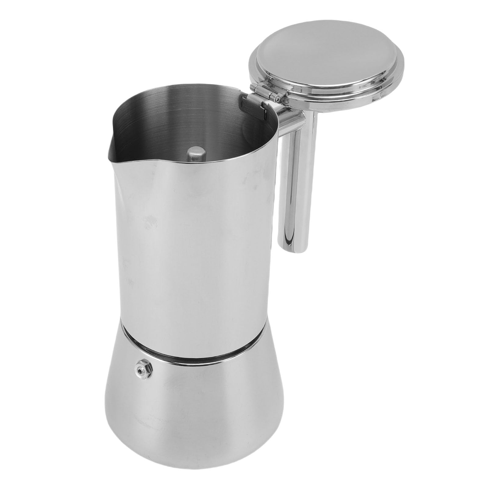 Naroote de Inducción de 6 Tazas, Máquina de Estufa de Acero Inoxidable, Olla Italiana para Reuniones de Fiesta en Casa, Apta para Todas las Placas, 7,9 Oz