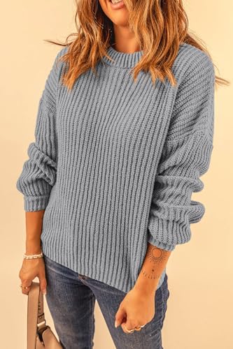 PRETTYGARDEN Fall Sweaters for Women 2025 Fashion Long Sleeve Casual Ribbed Knit Winter Clothes Pullover Jumper Tops