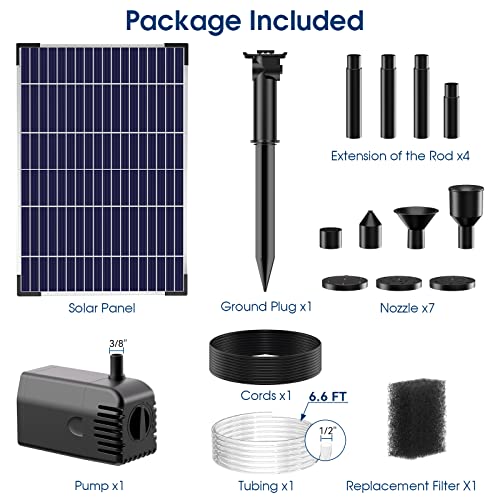 Antfraer Solar Water Pump Outdoor, 12 Watt Solar Fountain Pump Kit, 160Gph+ Submersible Solar Water Fountain Flow Adjustable With Pvc Tubing For Pond Garden Waterfall Bird Bath Hydroponics #TOP6