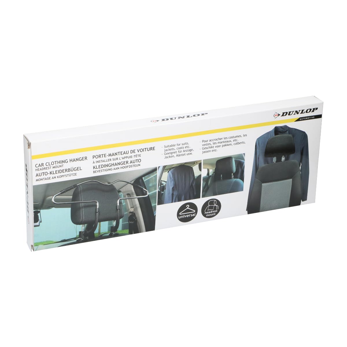 Cintre Voiture Dunlop Acier Chromé 50 Cm - Appui-tête - Vêtements Sans Pli