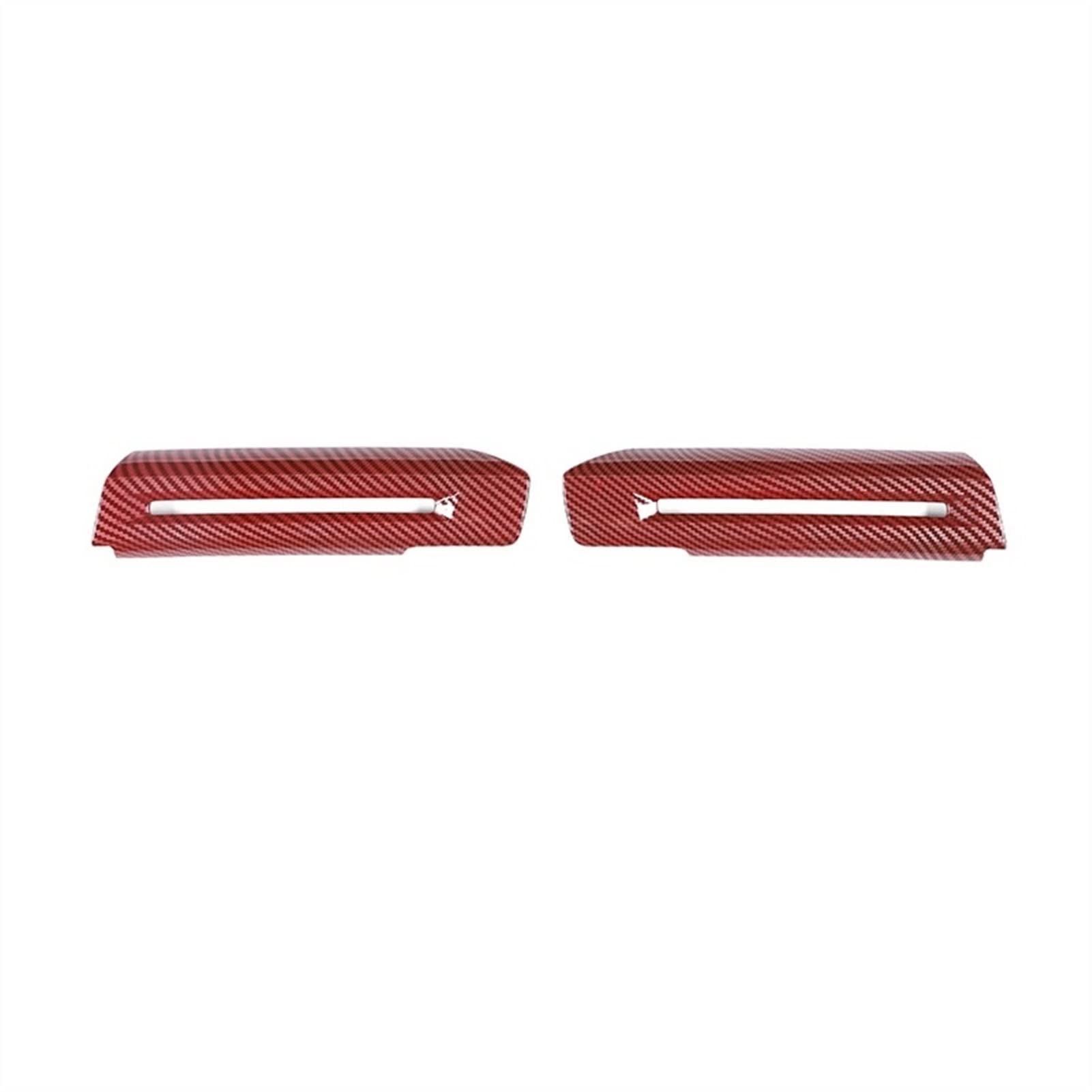 Car Interior Carbon Fiber Door Armrest Decoration Cover Stickers Accessories for Mustang 2015 2016 2017 2018 Automotive Parts(Red)