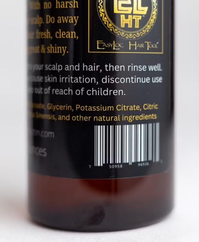 Luxury Castile Moisturizing Shampoo | Designed for Locs, Sisterlocks, Micro Locs, Dread Locs | Detoxing Shampoo | Removes Buildup | Low Suds | No Surfactants | Get Healthy Locs | 8 oz