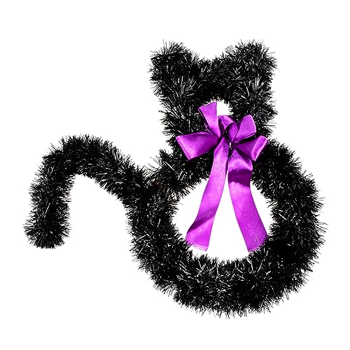 Couronne de porte chat pour Halloween et decoration de maison suspendue